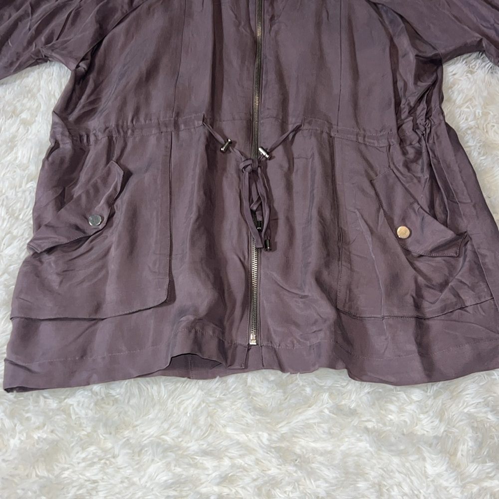 Bebe Military Cupro Jacket Color Deep Ash Size L NWT - Picture 3 of 9